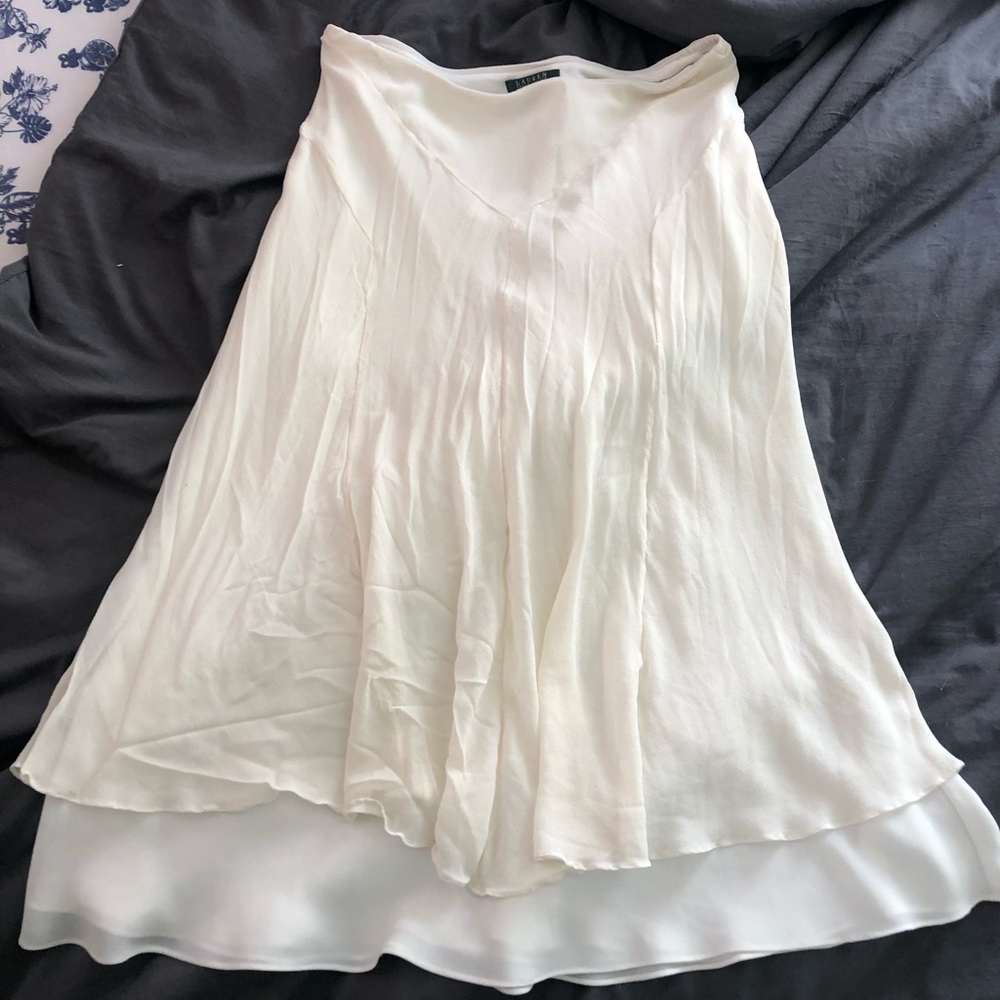 Ralph Lauren White Silk Skirt